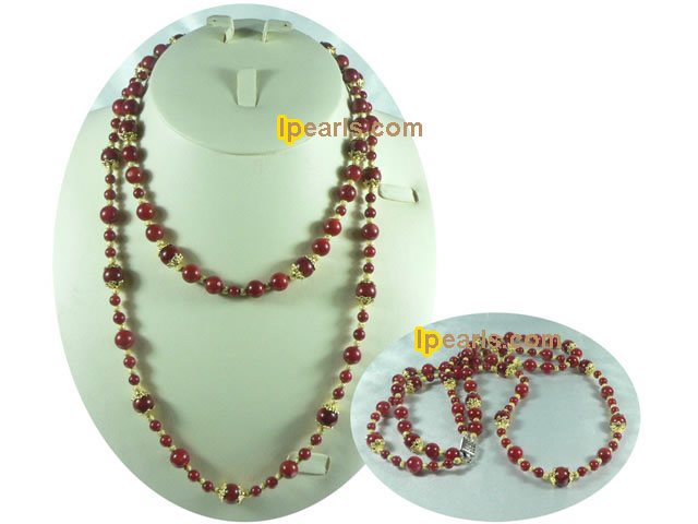 elegant two rows coral necklace on wholesale